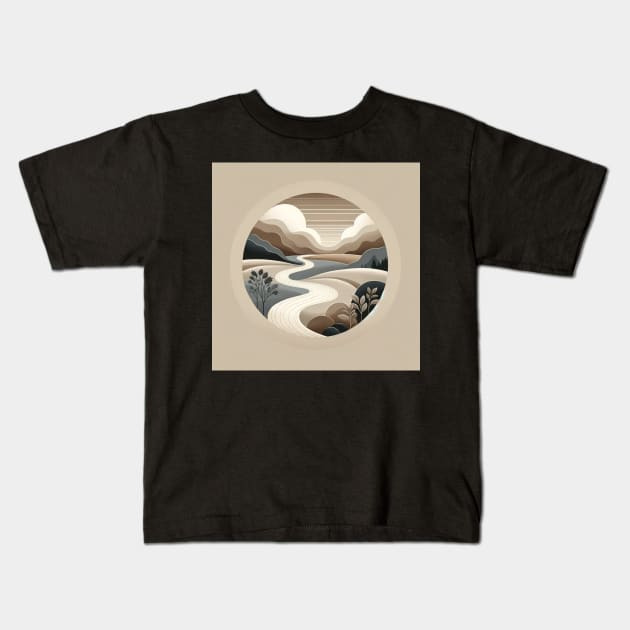 Meandering Essence: Earth's Gentle Curves Kids T-Shirt by heartyARTworks